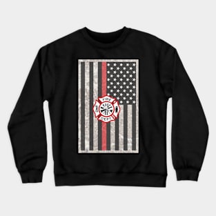 Firefighter Gifts, Thin Red Line Flag with Emblem Crewneck Sweatshirt